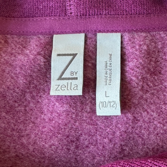 Z by Zella Open/Wrap snap Sweatshirt purple girls L 10/12 - Picture 3 of 8